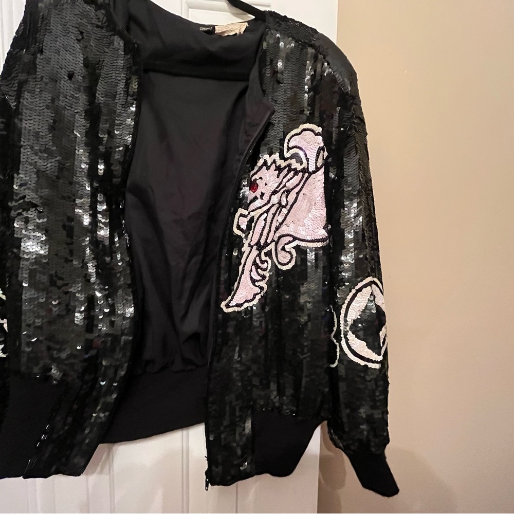 Creative Creations Black Sequined Jacket #Vintage - image 2